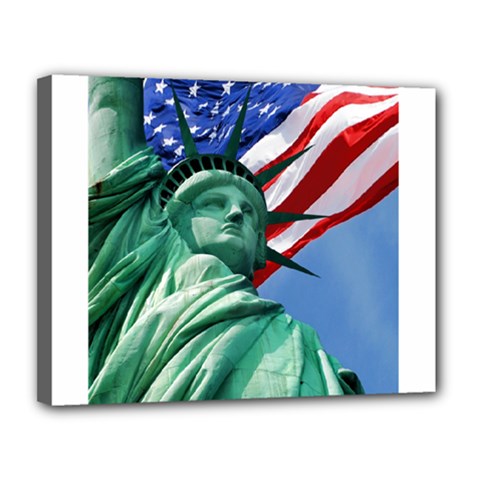 Statue Of Liberty, New York 11  X 14  Framed Canvas Print by artposters