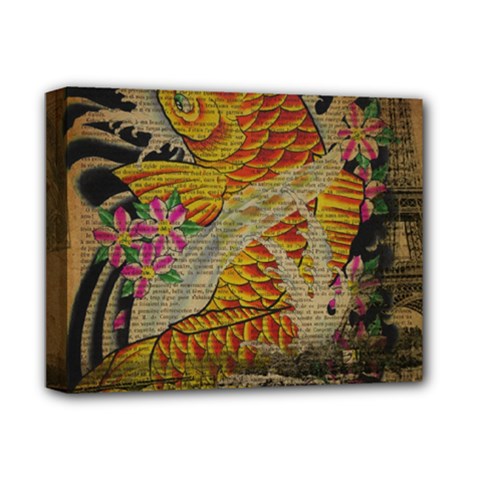 Funky Japanese Tattoo Koi Fish Graphic Art Deluxe Canvas 14  X 11  (framed) by chicelegantboutique