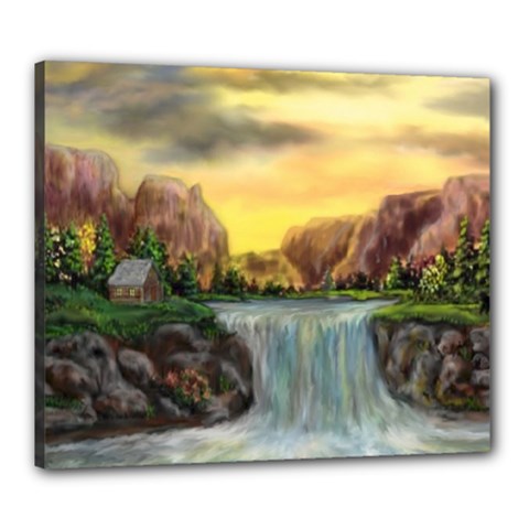 Brentons Waterfall - Ave Hurley - Artrave - Canvas 24  X 20  (framed) by ArtRave2