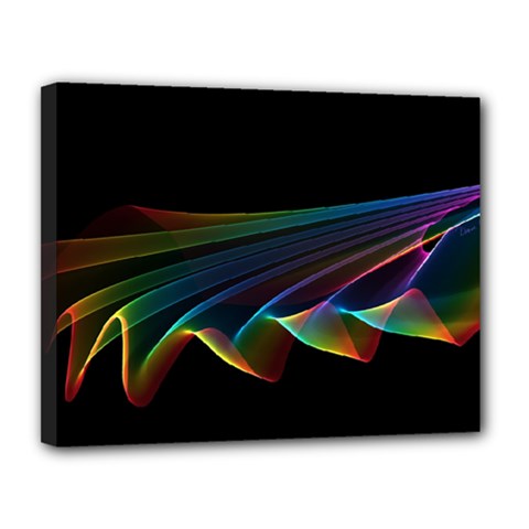  Flowing Fabric Of Rainbow Light, Abstract  Canvas 14  X 11  (framed) by DianeClancy