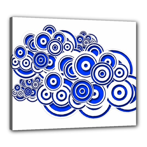 Trippy Blue Swirls Canvas 24  X 20  (framed) by StuffOrSomething