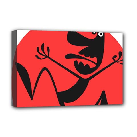 Running Man Deluxe Canvas 18  X 12  (framed) by StuffOrSomething