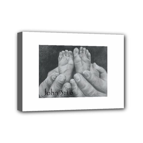 John 3:16 Mini Canvas 7  X 5  (framed) by TonyaButcher