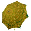 Yellow Green Abstract Wheel Of Fire  Hook Handle Umbrella (Large) View2