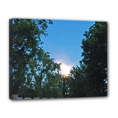 Coming Sunset Accented Edges Canvas 14  X 11  (framed) by Majesticmountain