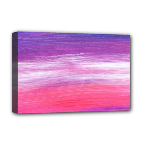 Abstract In Pink & Purple Deluxe Canvas 18  X 12  (framed) by StuffOrSomething
