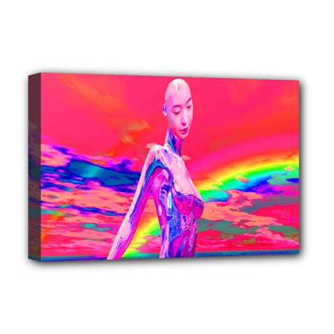Cyborg Mask Deluxe Canvas 18  X 12  (framed) by icarusismartdesigns