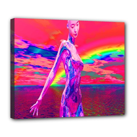 Cyborg Mask Deluxe Canvas 24  X 20  (framed) by icarusismartdesigns