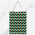 Neon and Black Modern Retro Chevron Patchwork Pattern Classic Tote Bag View1