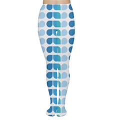 Blue Green Leaf Pattern Tights by GardenOfOphir