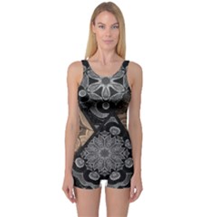 Crazy Beautiful Black Brown Abstract  One Piece Boyleg Swimsuit by OCDesignss