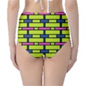 Pink green blue rectangles pattern High-Waist Bikini Bottoms View2