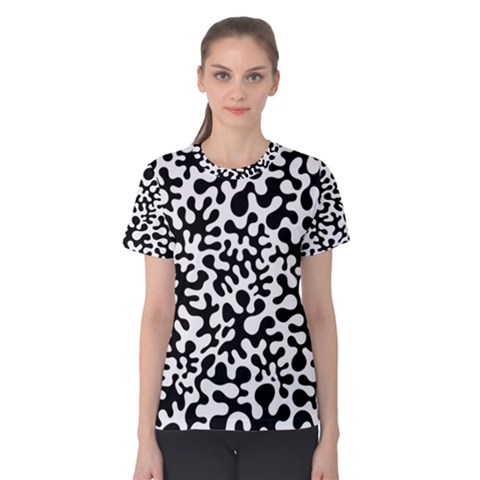 Black And White Blots Women s Cotton Tee by KirstenStarFashion