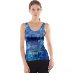 Blue Squares Tiles Tank Tops by KirstenStarFashion