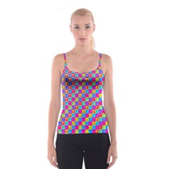 Crazy Yellow And Pink Pattern Spaghetti Strap Tops by KirstenStarFashion