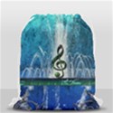 Clef With Water Splash And Floral Elements Drawstring Bag (Small) View1