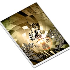 Clef With  And Floral Elements Large Memo Pads by FantasyWorld7