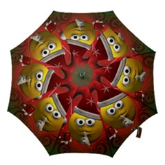 Funny Christmas Smiley Hook Handle Umbrellas (medium) by FantasyWorld7