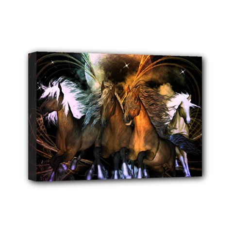 Wonderful Horses In The Universe Mini Canvas 7  X 5  by FantasyWorld7