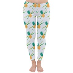 Pineapple Pattern 02 Winter Leggings by Famous