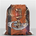 Microphone With Piano And Floral Elements Drawstring Bag (Small) View2