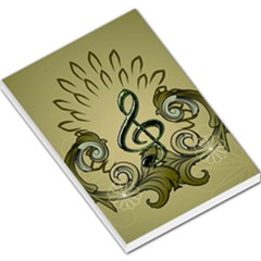 Decorative Clef With Damask In Soft Green Large Memo Pads by FantasyWorld7