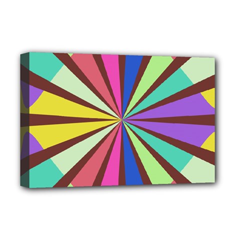 Rays In Retro Colors Deluxe Canvas 18  X 12  (stretched) by LalyLauraFLM