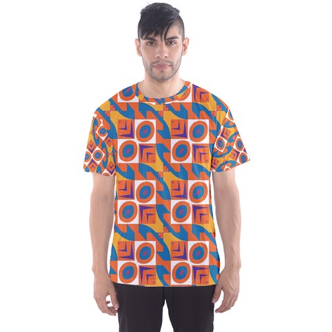 Squares And Other Shapes Pattern Men s Sport Mesh Tee by LalyLauraFLM