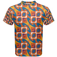 Squares And Other Shapes Pattern Men s Cotton Tee by LalyLauraFLM