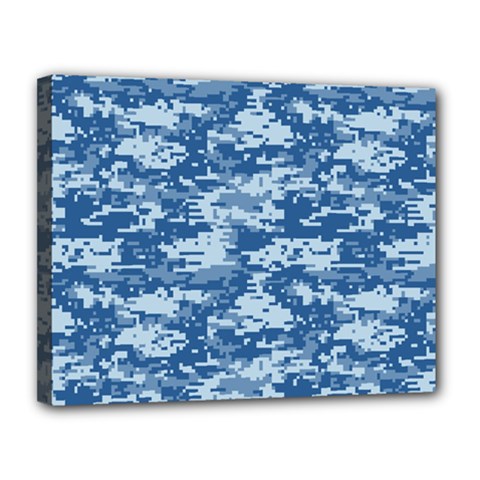 Camo Digital Navy Canvas 14  X 11  by trendistuff