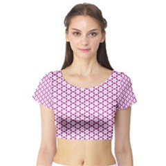 Cute Pretty Elegant Pattern Short Sleeve Crop Top by GardenOfOphir