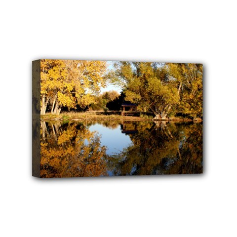 Autumn Lake Mini Canvas 6  X 4  by trendistuff