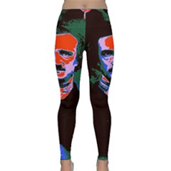 Edgar Allan Poe Pop Art  Yoga Leggings by icarusismartdesigns