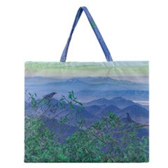 Fantasy Landscape Photo Collage Zipper Large Tote Bag by dflcprints