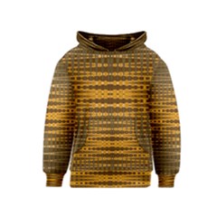Yellow Gold Khaki Glow Pattern Kids  Pullover Hoodie by BrightVibesDesign