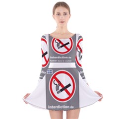 No Smoking  Long Sleeve Velvet Skater Dress by MRTACPANS