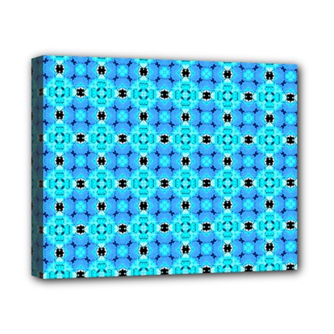 Vibrant Modern Abstract Lattice Aqua Blue Quilt Canvas 10  X 8  by DianeClancy