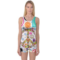 Peace Collage One Piece Boyleg Swimsuit by StuffOrSomething