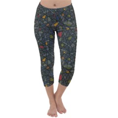 Abstract Reg Capri Winter Leggings  by FunkyPatterns