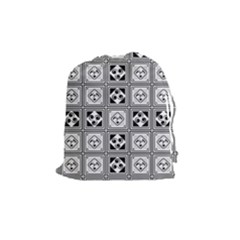 Black And White Drawstring Pouches (medium)  by FunkyPatterns