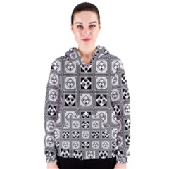 Black And White Women s Zipper Hoodie by FunkyPatterns