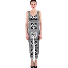 Black And White Onepiece Catsuit by FunkyPatterns
