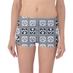 Black And White Reversible Boyleg Bikini Bottoms by FunkyPatterns