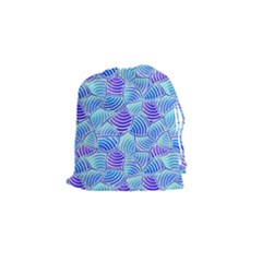 Blue And Purple Glowing Drawstring Pouches (small)  by FunkyPatterns