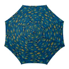 Blue Waves Golf Umbrellas by FunkyPatterns