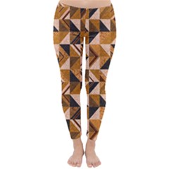 Brown Tiles Winter Leggings  by FunkyPatterns