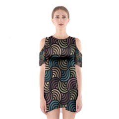 Glowing Abstract Cutout Shoulder Dress by FunkyPatterns