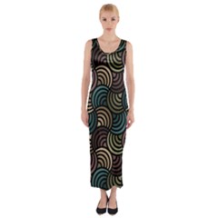 Glowing Abstract Fitted Maxi Dress by FunkyPatterns