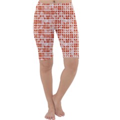 Pastel Red Cropped Leggings  by FunkyPatterns