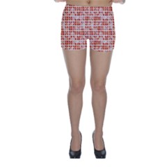 Pastel Red Skinny Shorts by FunkyPatterns